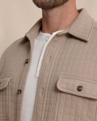Southern Tide Fairwood Quilted Knit Shacket - Sandstone Khaki