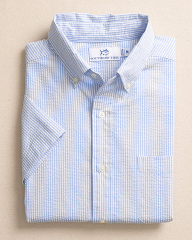 Southern Tide Folly Field Stripe Seersucker SS Sport Shirt