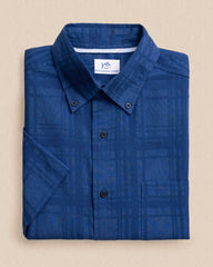 Southern Tide Textured Fort Fisher Short Sleeve Sport Shirt - Nautical Blue