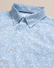 Southern Tide Short Sleeve Garden Bloom Sport Shirt - Tide Blue