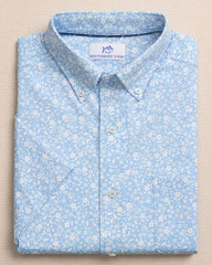 Southern Tide Short Sleeve Garden Bloom Sport Shirt - Tide Blue