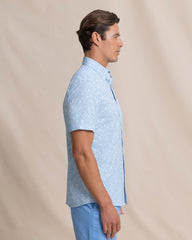Southern Tide Short Sleeve Garden Bloom Sport Shirt - Tide Blue