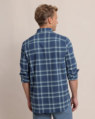 Southern Tide IC Heron Plaid Flannel Sportshirt - Dress Blue