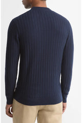 Barbour Herringbone Knitted Crew - Navy