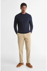 Barbour Herringbone Knitted Crew - Navy