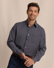 Southern Tide Charleston Heyward Tartan Sport Shirt - Dress Blue