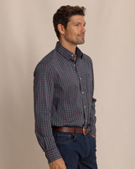 Southern Tide Charleston Heyward Tartan Sport Shirt - Dress Blue