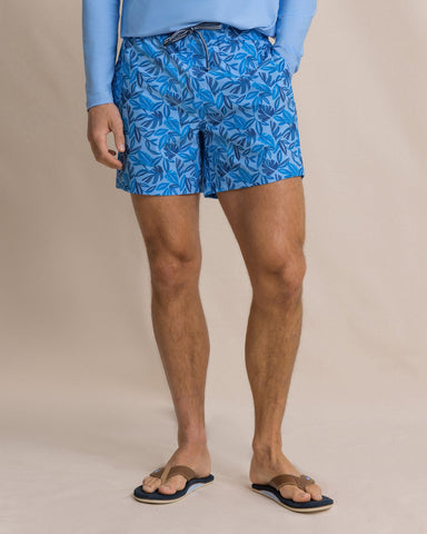 Southern Tide Island Fronds Swim Trunk - Blue Stream