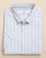 Southern Tide Coastal Breeze Marina Seersucker SS Sport Shirt - Tropical Breeze Blue