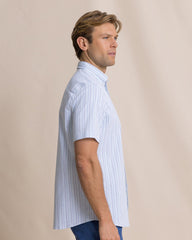 Southern Tide Coastal Breeze Marina Seersucker SS Sport Shirt - Tropical Breeze Blue