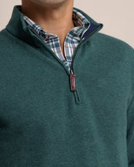 Southern Tide Oakatie 1/4 Zip Sweater - Heather Salt Meadow