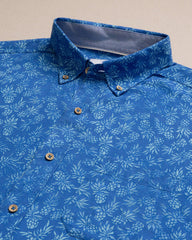 Southern Tide Short Sleeve Pineapple Parade Sport Shirt - Blue Stream