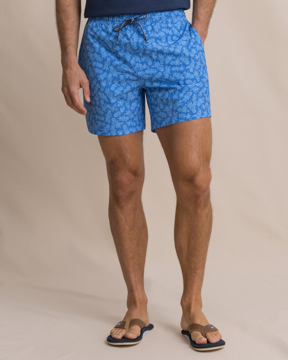Southern Tide Pineapple Parade Swim Trunk - Blue Stream
