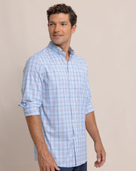 Southern Tide IC River Point Plaid Sport Shirt - Cerulean