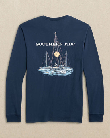 Southern Tide Sailboat Lights Tee - Dress Blue