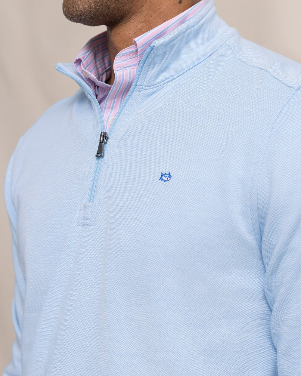 Southern Tide Sandy Cove Pique 1/4 Zip - Ocean Channel
