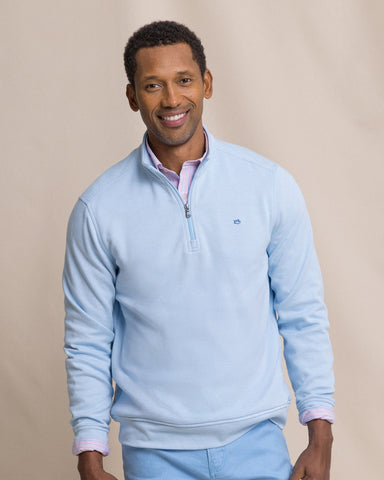 Southern Tide Sandy Cove Pique 1/4 Zip - Ocean Channel