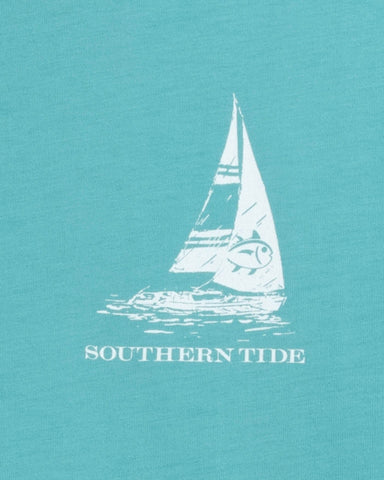 Southern Tide Set Sail Tri Short Sleeve Tee - Ocean Aqua