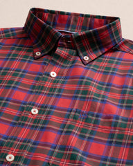 Southern Tide South Carolina Tartan Skipjack Sport Shirt - Crab Red