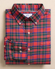 Southern Tide South Carolina Tartan Skipjack Sport Shirt - Crab Red