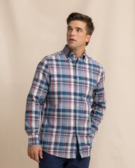 Southern Tide Southern Shores Plaid Sport Shirt - Dress Blue