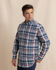 Southern Tide Southern Shores Plaid Sport Shirt - Dress Blue