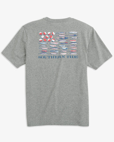Southern Tide Bobbers And Lure SS Tee - Heather Grey