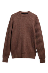 Barbour Herringbone Knitted Crew - Stone