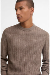 Barbour Herringbone Knitted Crew - Stone