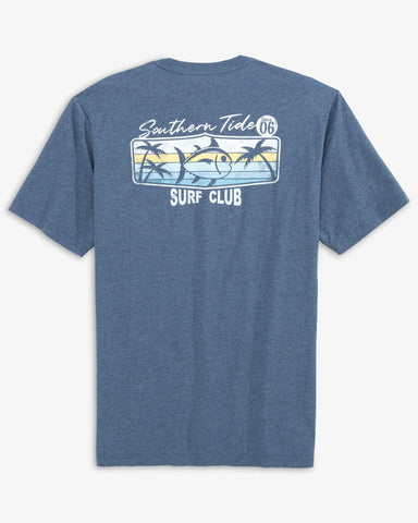 Southern Tide Surf Club 06 Short Sleeve Tee - Heather Ensign Blue