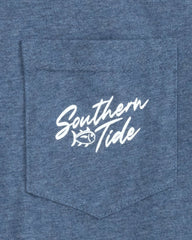 Southern Tide Surf Club 06 Short Sleeve Tee - Heather Ensign Blue