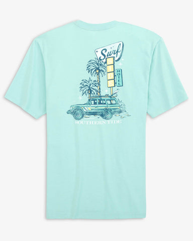 Southern Tide Surfside Hotel Short Sleeve Tee - Turquoise Sea