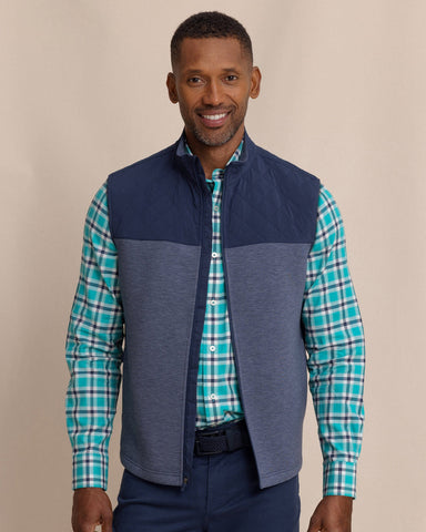 Southern Tide Waterfront Quilted Vest - Dress Blue
