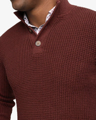 Southern Tide Westmont Jade 1/4 Button - Bordeaux Red