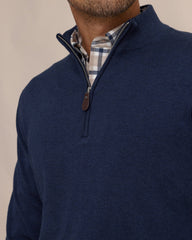 Southern Tide Whitehaven Heather 1/4 Zip - Dress Blue
