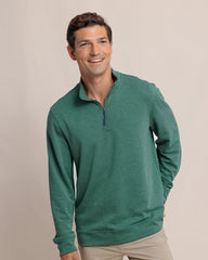 Southern Tide Whyche Interlock 1/4 Zip - Heather Salt Meadow