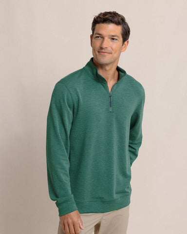 Southern Tide Whyche Interlock 1/4 Zip - Heather Salt Meadow