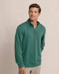 Southern Tide Whyche Interlock 1/4 Zip - Heather Salt Meadow