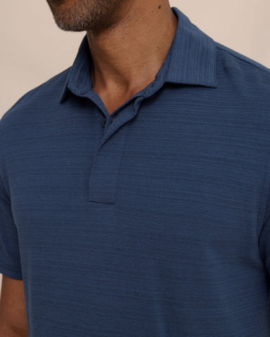Southern Tide Woodland Covered Placket Polo - Dress Blue