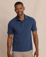 Southern Tide Woodland Covered Placket Polo - Dress Blue