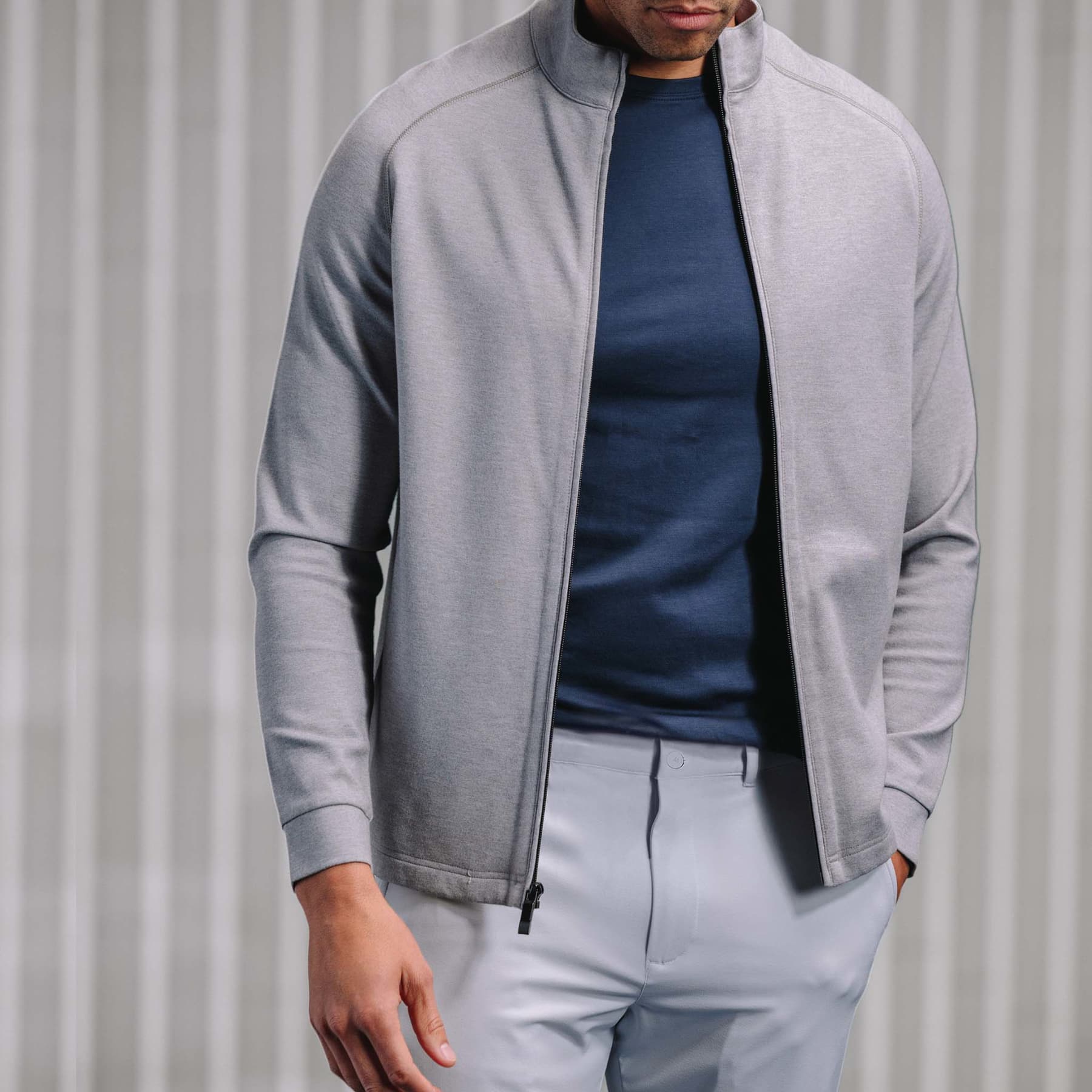 Mizzen + Main Proflex Full Zip Jacket - Steel Grey – The Lucky Knot Men's
