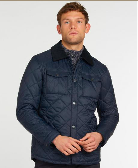 Barbour Quilted Shirt Jacket Navy