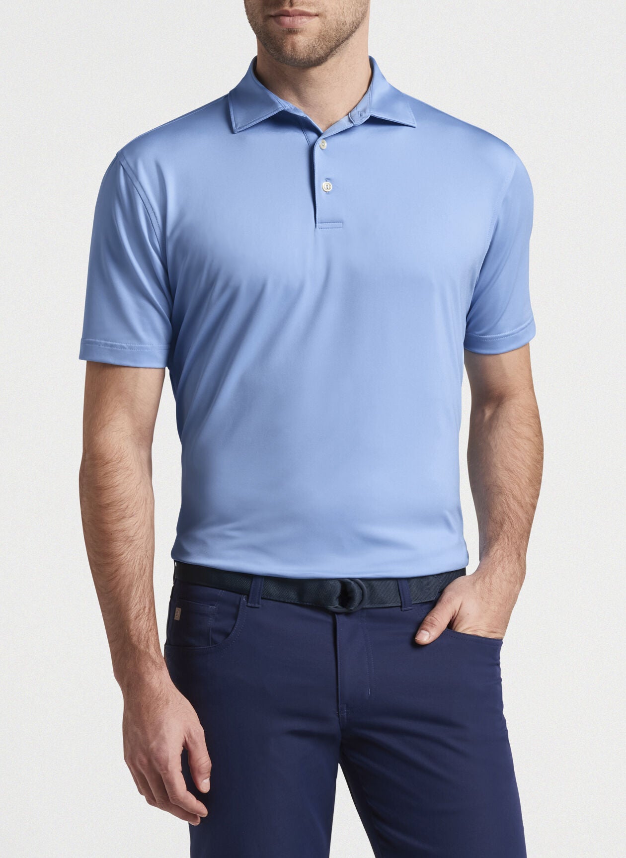 Peter Millar Crown Sport Solid Performance Polo - Cottage Blue – The Lucky  Knot Men's