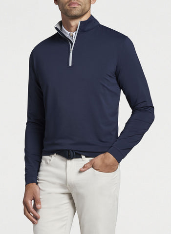 Peter Millar Perth Stretch Loop Terry 1/4 Zip - Navy