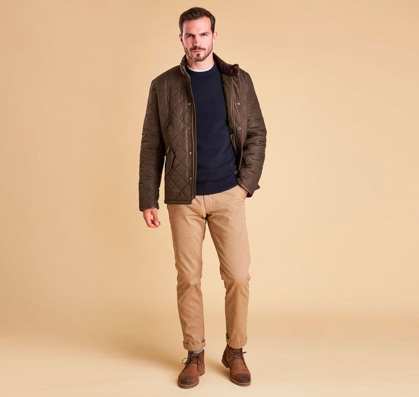 Barbour Powell Quilted Jacket - Olive – The Lucky Knot Men’s