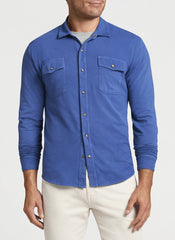 Peter Millar Lava Wash Knit Shirt - Ocean Blue