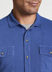 Peter Millar Lava Wash Knit Shirt - Ocean Blue