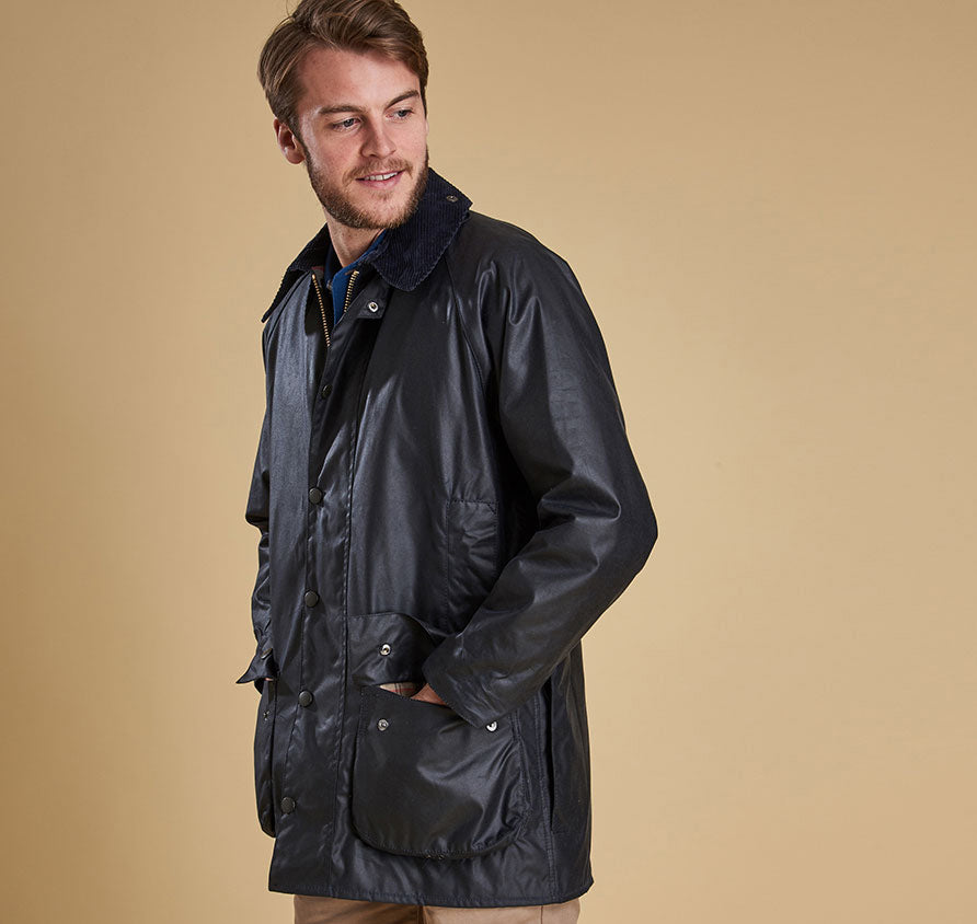 Barbour Beaufort Wax Jacket - Navy