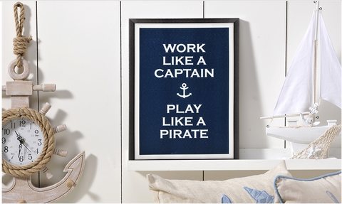 Work Like a Captain Frame Canvas by THE LUCKY KNOT from THE LUCKY KNOT - 2